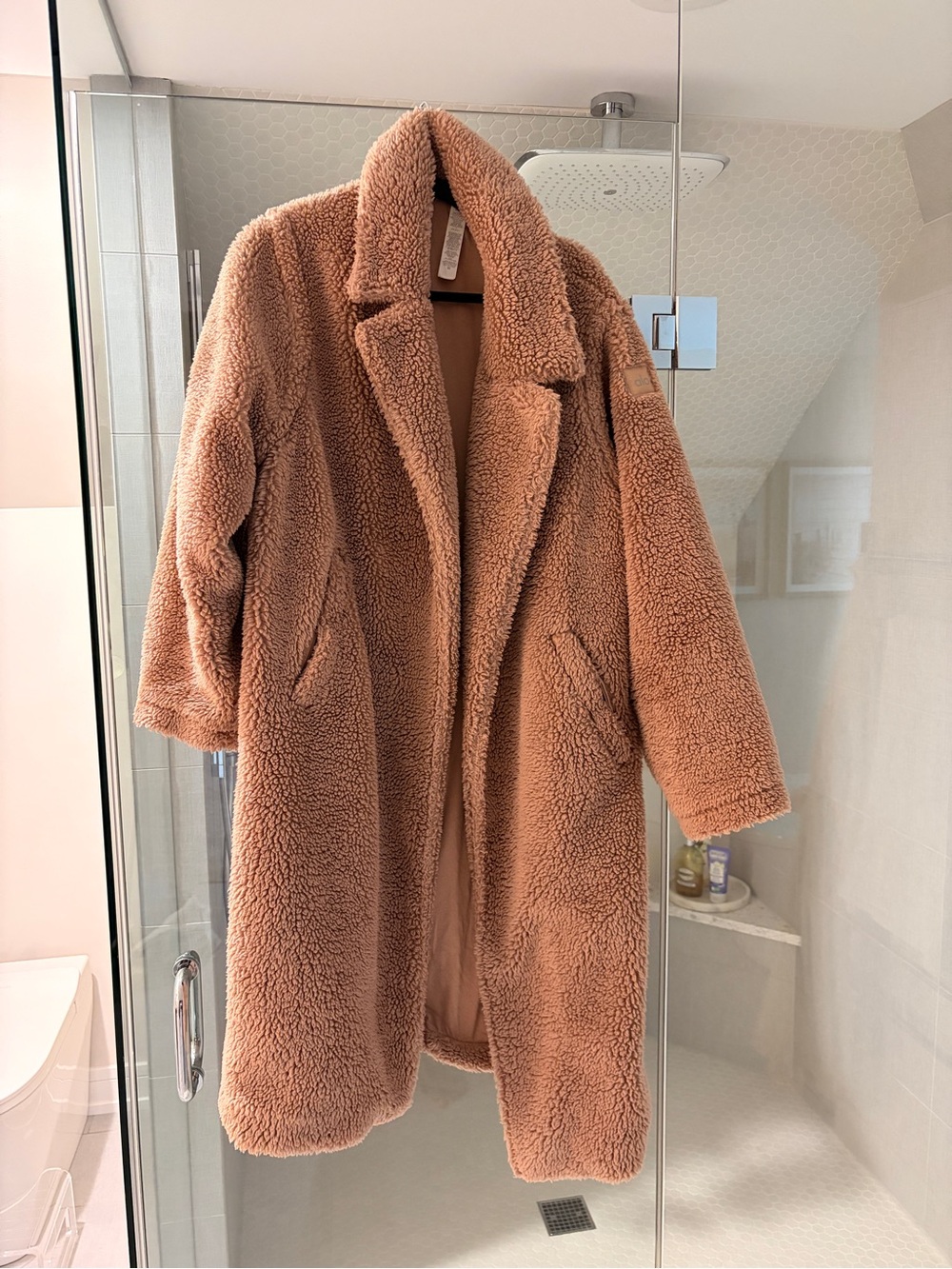 ALO Yoga Plush Teddy Coat in Camel Brown